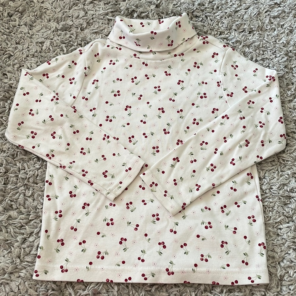 2003 Gymboree “Holiday Magic” Cherry Print Turtleneck, Size 6